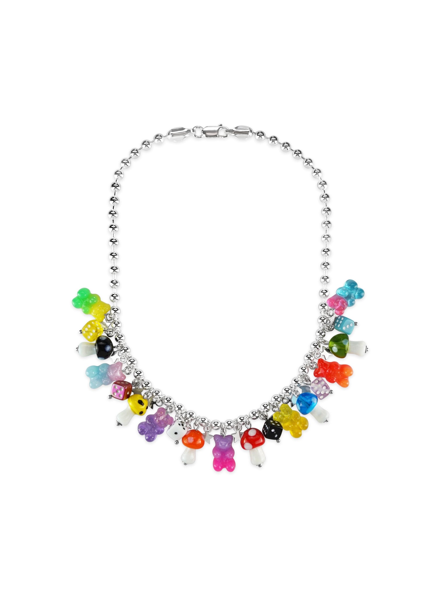 Gummy Bear & Mushroom Necklace in 16 inches