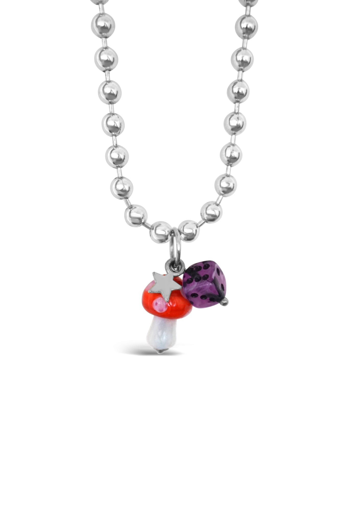 The Dice & Mushroom Charm Chain Necklace