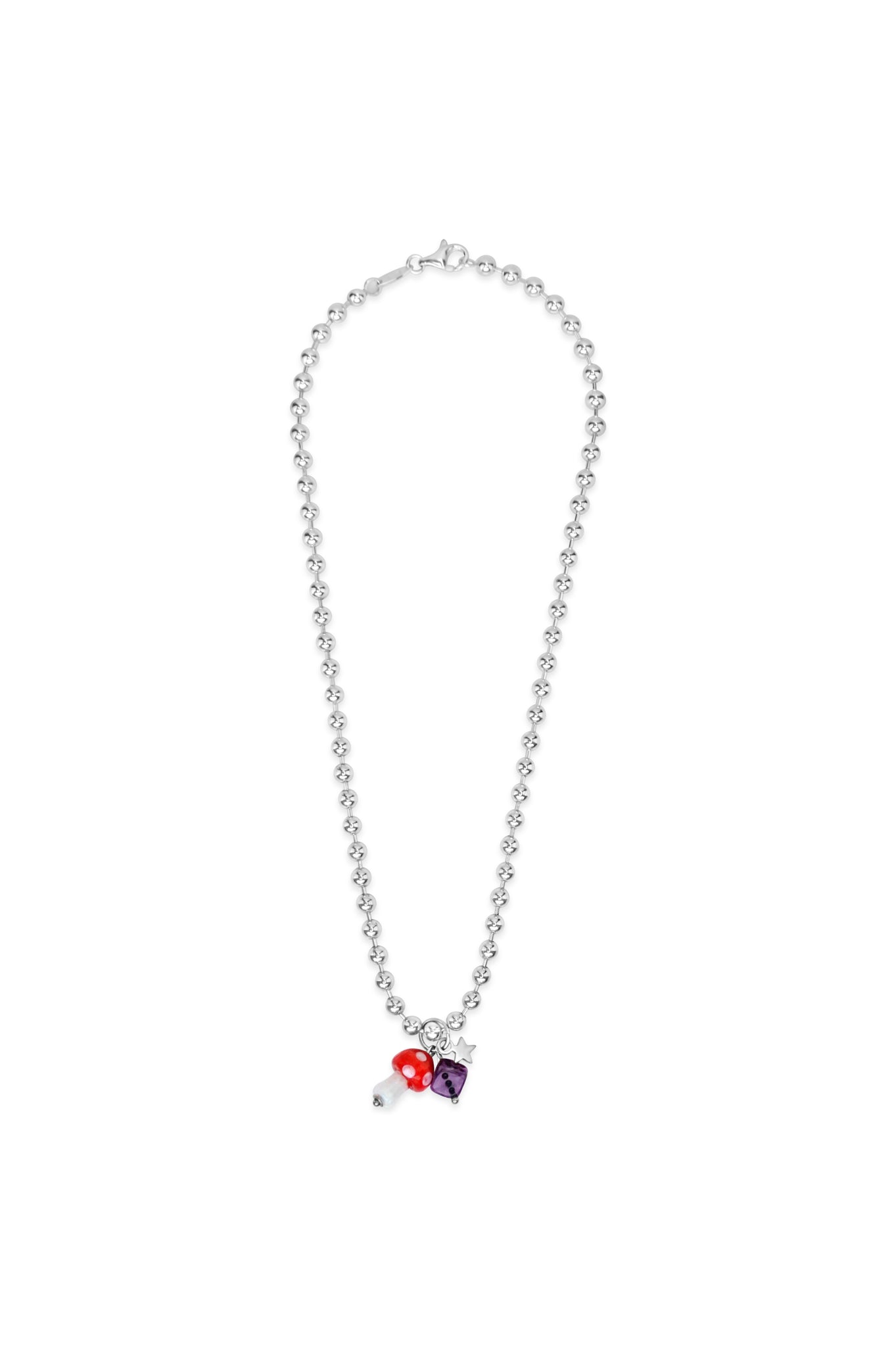 The Dice & Mushroom Charm Chain Necklace